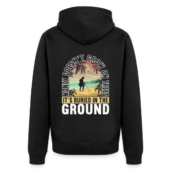 Metal detector detectorist Sondler - Unisex Premium Organic Zip Hoodie - black - Back - Nico (187cm)
