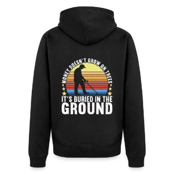 Metal detector detectorist Sondler - Unisex Premium Organic Zip Hoodie - black - Back - Nico (187cm)