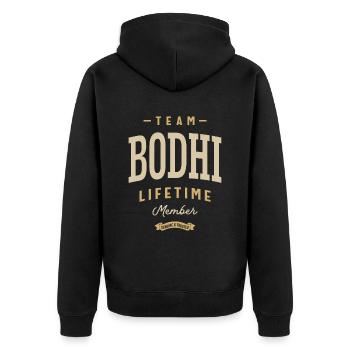 Team Bodhi Nom personnalisé du membre à vie - Veste à capuche bio Premium Unisexe - noir - Dos - Nico (187cm)