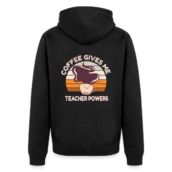 Enseignante au primaire Éducatrice de maternelle - Veste à capuche bio Premium Unisexe - noir - Dos - Nico (187cm)