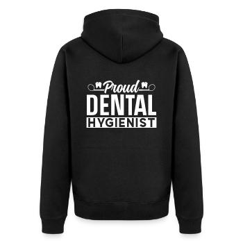 Fière hygiéniste dentaire Dentiste Hygiène dentaire - Veste à capuche bio Premium Unisexe - noir - Dos - Nico (187cm)