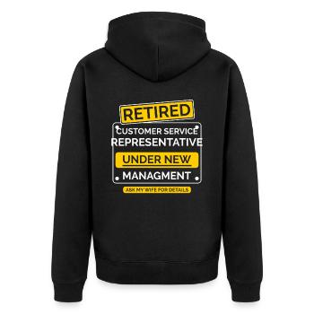 Representative Retirement Retriement - Unisex Premium Organic Zip Hoodie - black - Back - Nico (187cm)