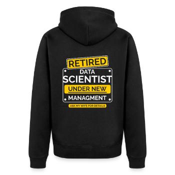 Départ à la retraite des scientifiques des données - Veste à capuche bio Premium Unisexe - noir - Dos - Nico (187cm)