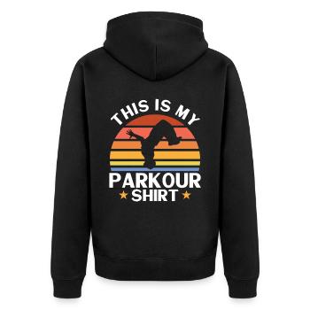 Parkour Cadeau Freerunning Parkour Runner - Veste à capuche bio Premium Unisexe - noir - Dos - Nico (187cm)