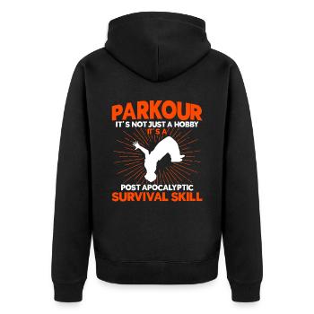 Parkour Cadeau Freerunning Parkour Runner - Veste à capuche bio Premium Unisexe - noir - Dos - Nico (187cm)