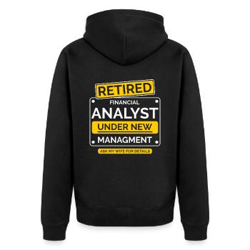 Financial Analyst Retirement Pension - Unisex Premium Organic Zip Hoodie - black - Back - Nico (187cm)