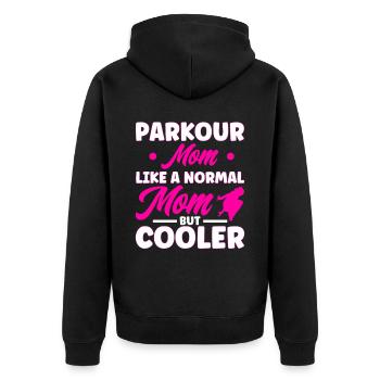Parkour Gift Freerunning Parkour Runner - Unisex Premium Organic Zip Hoodie - black - Back - Nico (187cm)