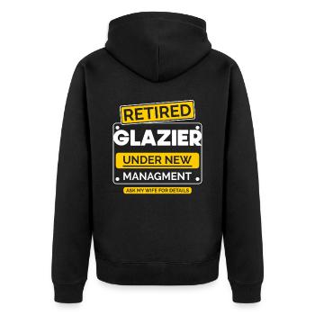 Glaserei-Rentner Ruhestand - Unisex Premium Bio Zip Hoodie - Schwarz - Hinten - Nico (187cm)