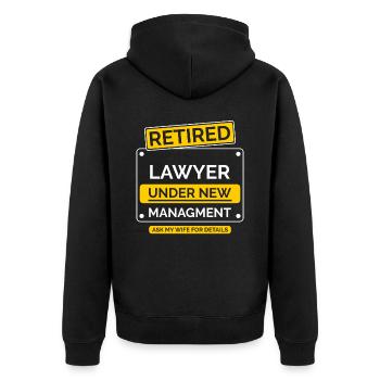 Anwalt Jurist Ruhestand - Unisex Premium Bio Zip Hoodie - Schwarz - Hinten - Nico (187cm)