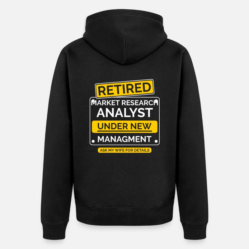 Marktanalyst Ruhestand Rente - Unisex Premium Bio Zip Hoodie - Schwarz