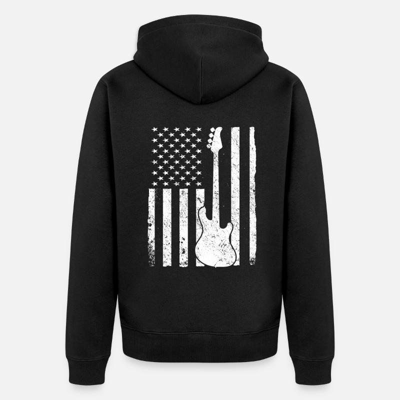 Musicien de guitare basse - Veste à capuche bio Premium Unisexe - noir