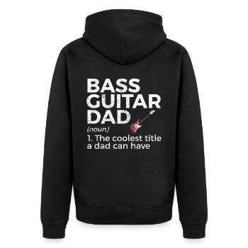 Musicien de guitare basse - Veste à capuche bio Premium Unisexe - noir - Dos - Nico (187cm)