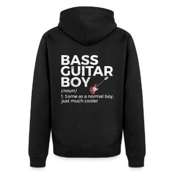 Musicien de guitare basse - Veste à capuche bio Premium Unisexe - noir - Dos - Nico (187cm)