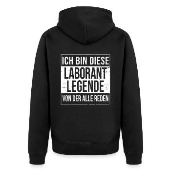 Chemiker Geburtstag geboren Legende Laborant - Unisex Premium Bio Zip Hoodie - Schwarz - Hinten - Nico (187cm)