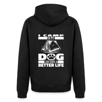 Tente Camping Camping Chien - Veste à capuche bio Premium Unisexe - noir - Dos - Nico (187cm)