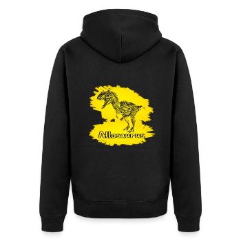 Allosaurus Dinosaur - Unisex Premium Organic Zip Hoodie - black - Back - Nico (187cm)