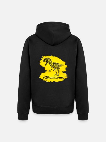 Allosaurus Dinosaur - Unisex Premium Organic Zip Hoodie - black