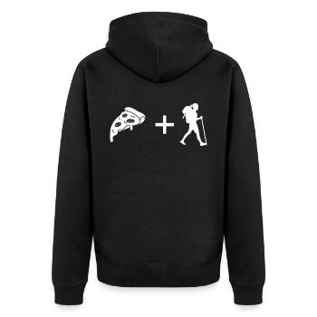 Pizza - Female Hiking - - Unisex Premium Organic Zip Hoodie - black - Back - Nico (187cm)