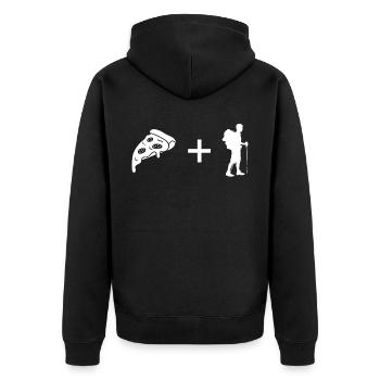 Pizza - Hiking - - Unisex Premium Organic Zip Hoodie - black - Back - Nico (187cm)
