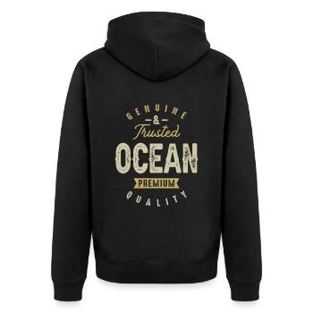 Genuine Ocean Funny Personalized Name - Unisex Premium Organic Zip Hoodie - black - Back - Nico (187cm)