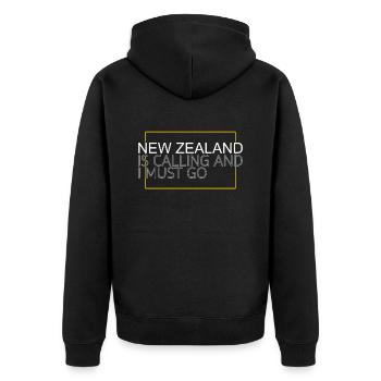 Dicton néo-zélandais - Veste à capuche bio Premium Unisexe - noir - Dos - Nico (187cm)