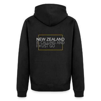 Dicton néo-zélandais - Veste à capuche bio Premium Unisexe - noir - Dos - Nico (187cm)