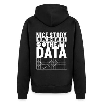 Data Scientist Data Analyst - Unisex Premium Organic Zip Hoodie - black - Back - Nico (187cm)