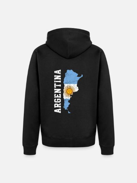 argentina flag, argentinian - Unisex Premium Bio Zip Hoodie - Schwarz