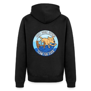 Best Dock Diving Team Fur-Ever - Unisex Premium Bio Zip Hoodie - Schwarz - Hinten - Nico (187cm)