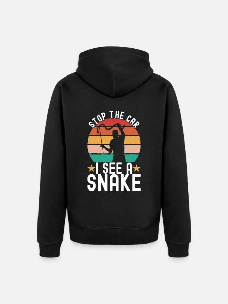 Herpetology snake catcher - Unisex Premium Organic Zip Hoodie - black