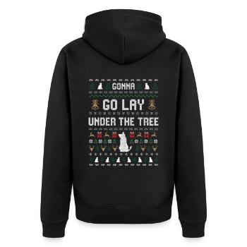 Gonna Go Lay Under The Tree Christmas Funny X-mas - Unisex Premium Bio Zip Hoodie - Schwarz - Hinten - Nico (187cm)
