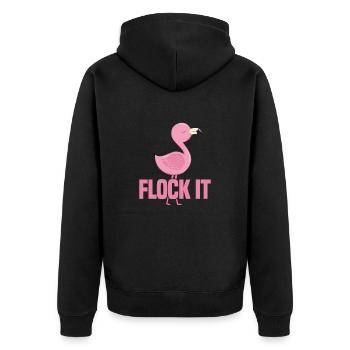 Flamant rose oiseau zoo cadeau de vacances d’été - Veste à capuche bio Premium Unisexe - noir - Dos - Nico (187cm)