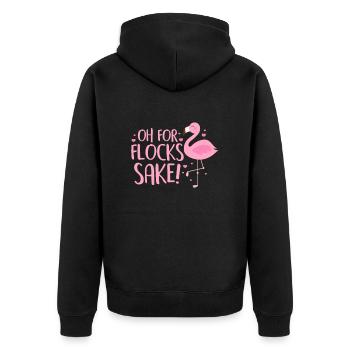 Flamingo Pink Vogel Zoo Sommer Urlaub Geschenk - Unisex Premium Bio Zip Hoodie - Schwarz - Hinten - Nico (187cm)