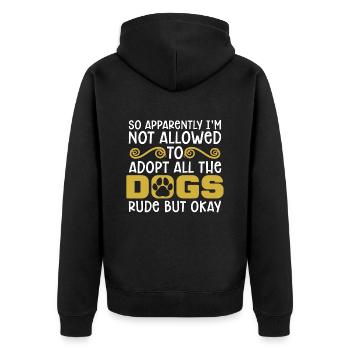 Animal Rescue So Apparently Foster Animal Rescuer - Unisex Premium Organic Zip Hoodie - black - Back - Nico (187cm)