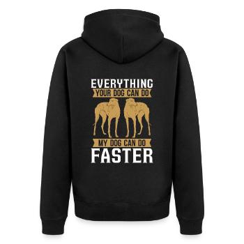 Greyhound Racing Everything Your Greyhound Racer - Unisex Premium Organic Zip Hoodie - black - Back - Nico (187cm)