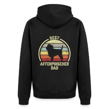 Meilleur père chien - Affenpinscher - Veste à capuche bio Premium Unisexe - noir - Dos - Nico (187cm)