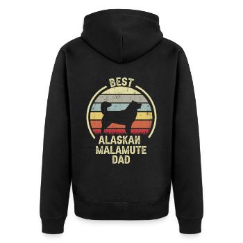 Meilleur père chien - Malamute d’Alaska - Veste à capuche bio Premium Unisexe - noir - Dos - Nico (187cm)