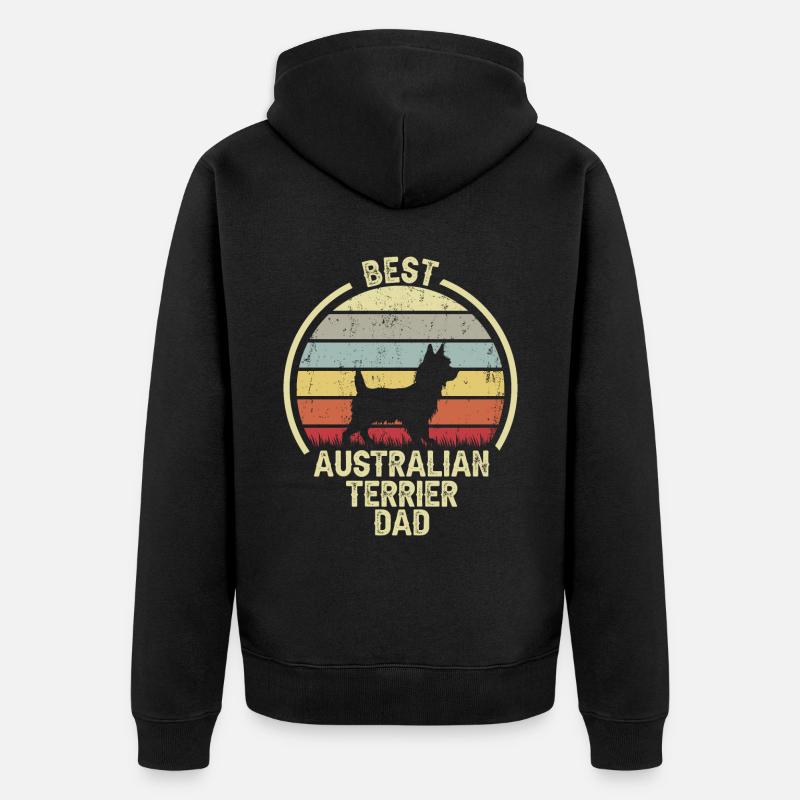 Bester Hund Dad - Australischer Terrier - Unisex Premium Bio Zip Hoodie - Schwarz