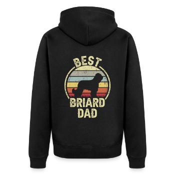 Meilleur père chien - Briard - Veste à capuche bio Premium Unisexe - noir - Dos - Nico (187cm)