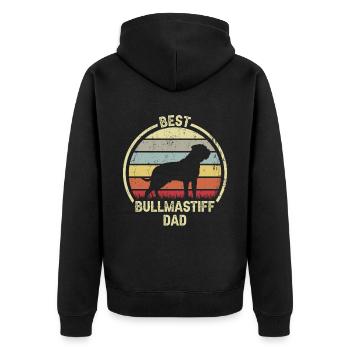 Bester Hund Dad - Bullmastiff - Unisex Premium Bio Zip Hoodie - Schwarz - Hinten - Nico (187cm)