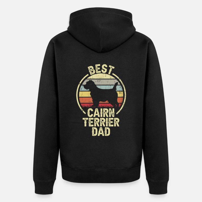 Bester Hund Dad - Cairn Terrier - Unisex Premium Bio Zip Hoodie - Schwarz