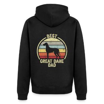 Meilleur père chien - Dogue allemand - Veste à capuche bio Premium Unisexe - noir - Dos - Nico (187cm)