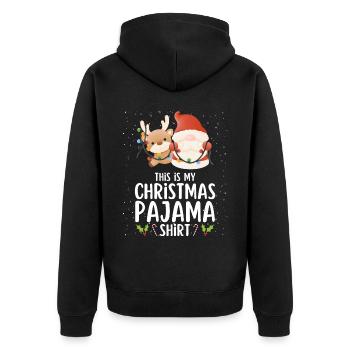 Christmas Pajamas Pajamas Sleepshirt - Unisex Premium Organic Zip Hoodie - black - Back - Nico (187cm)
