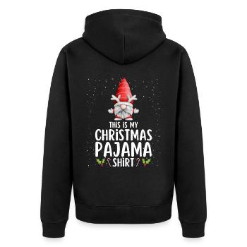 Christmas Pajamas Pajamas Sleepshirt - Unisex Premium Organic Zip Hoodie - black - Back - Nico (187cm)