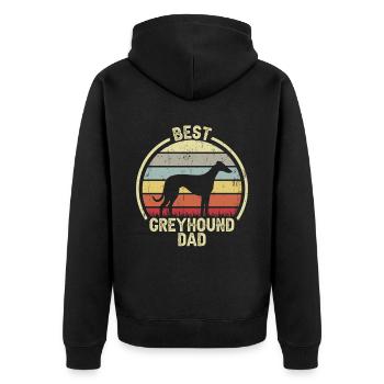 Bester Hund Dad - Windhund - Unisex Premium Bio Zip Hoodie - Schwarz - Hinten - Nico (187cm)