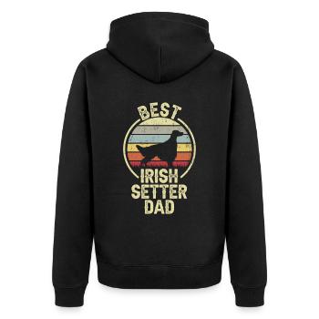 Bester Hund Dad - Irish Setter - Unisex Premium Bio Zip Hoodie - Schwarz - Hinten - Nico (187cm)
