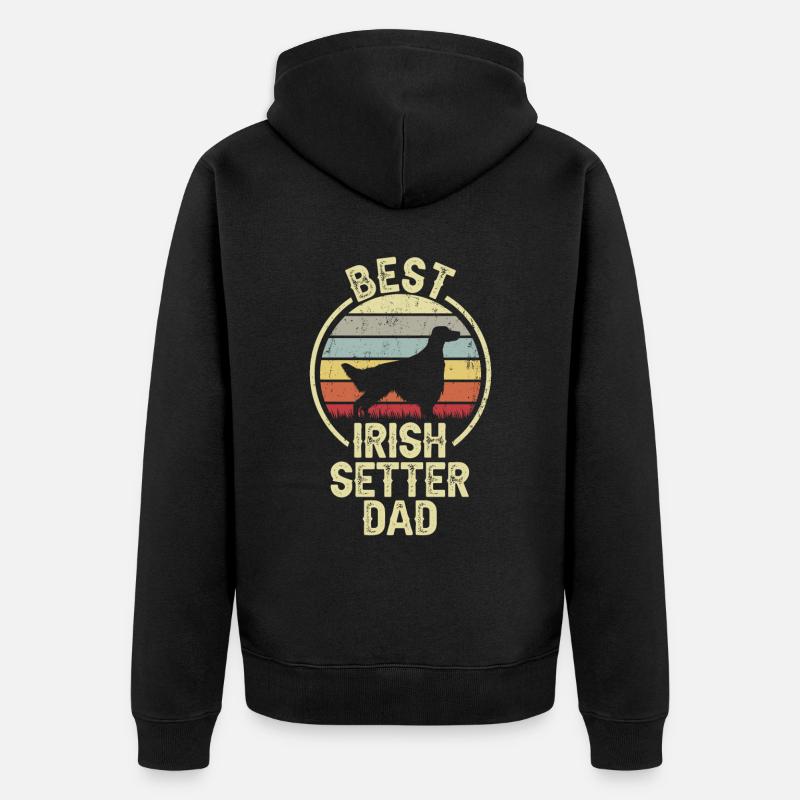 Bester Hund Dad - Irish Setter - Unisex Premium Bio Zip Hoodie - Schwarz