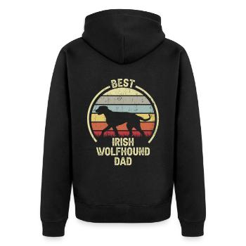 Meilleur père chien - Irish Wolfhound - Veste à capuche bio Premium Unisexe - noir - Dos - Nico (187cm)