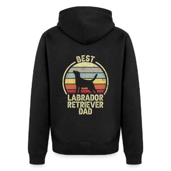 Bester Hund Dad - Labrador Retriever - Unisex Premium Bio Zip Hoodie - Schwarz - Hinten - Nico (187cm)