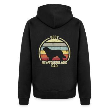 Meilleur père chien - Terre-Neuve - Veste à capuche bio Premium Unisexe - noir - Dos - Nico (187cm)